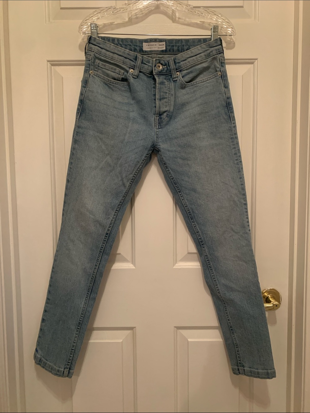 Topman Light Blue Slim Straight Jeans